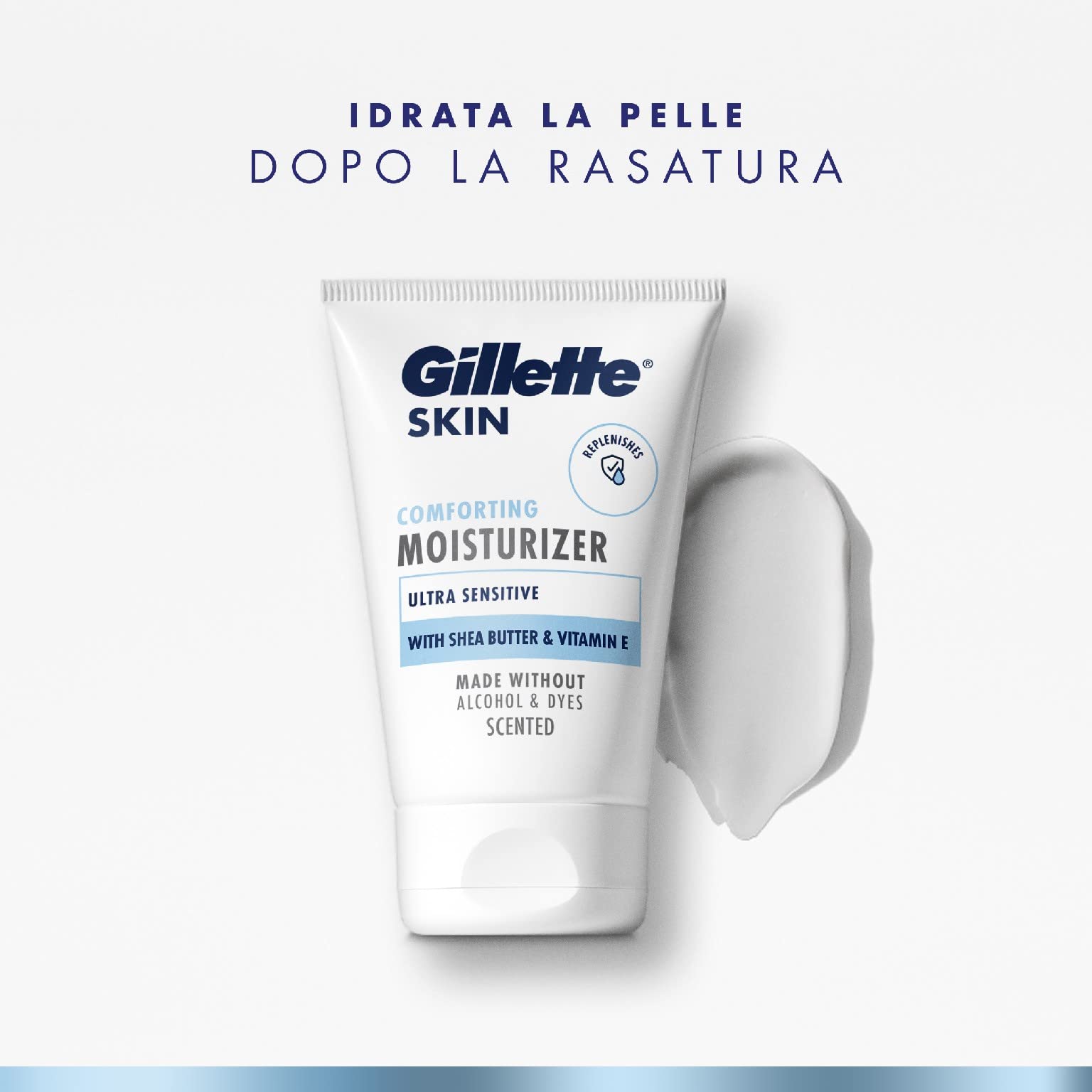 Gillette SKIN Ultra Sensitive Feuchtigkeitscreme für das Gesicht, Packung mit 6 x 100 ml, stärkt die natürliche Barriere der Haut, bekämpft Spannung und Trockenheit, spendet Komfort, ohne Farbstoffe