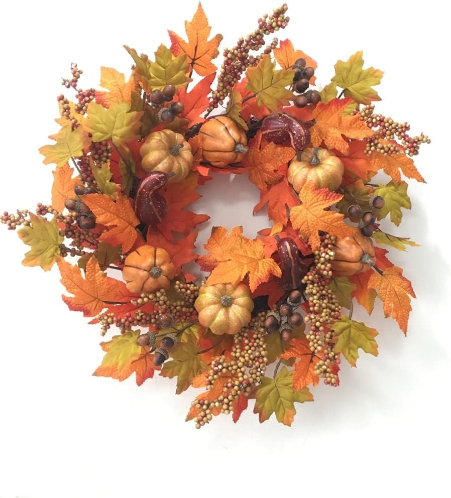Pumpkins Wreath Simulation Autumn Harvest Festival Wreath Simulation Wreath