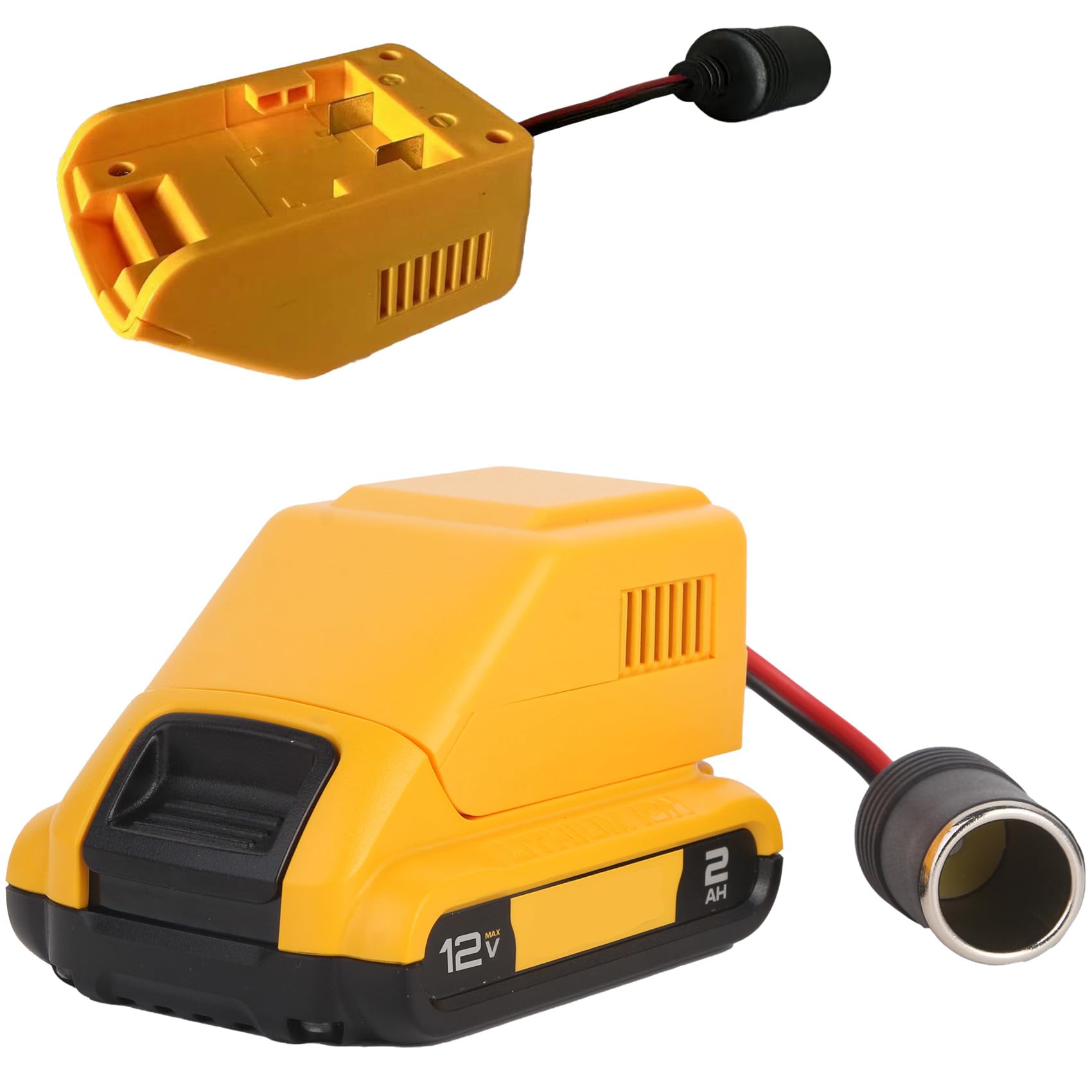 dewalt cigarette lighter adapter Tonsim 12V Battery Adapter for Dewalt 12V Max Battery to Cigarette Lighter  Socket, Cordless Tool Converters for Power Wheel & Car Appliances  Compatible with Dewalt Flexvolt XR Battery