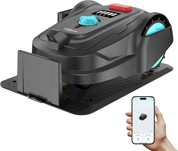 YARDCARE M800Plus Cordless Robot Lawn Mower with GPS + 3D Visual Navigation, Bow-Shaped Path Mowing, APP Control, 4.0Ah Automatic Robotic Lawnmower for 1/5 Acre, Obstacle Avoidance, Height Adjustment