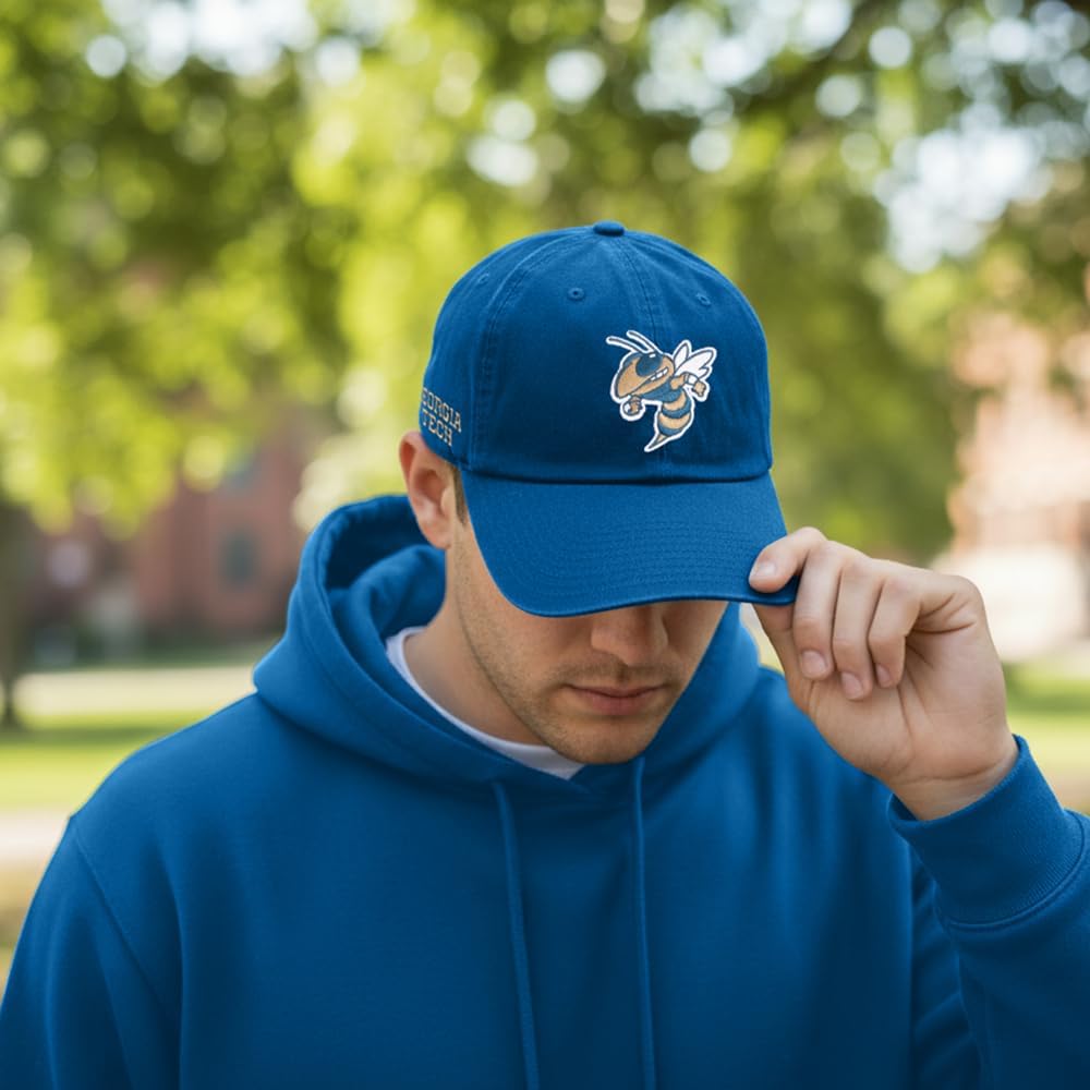 Desert Cactus Georgia Tech University Baseball Hat Yellow Jackets GT Institute of Technology Brimmed Embroidered Hats Cap Adjustable Cloth Strap Adult (Style D1)