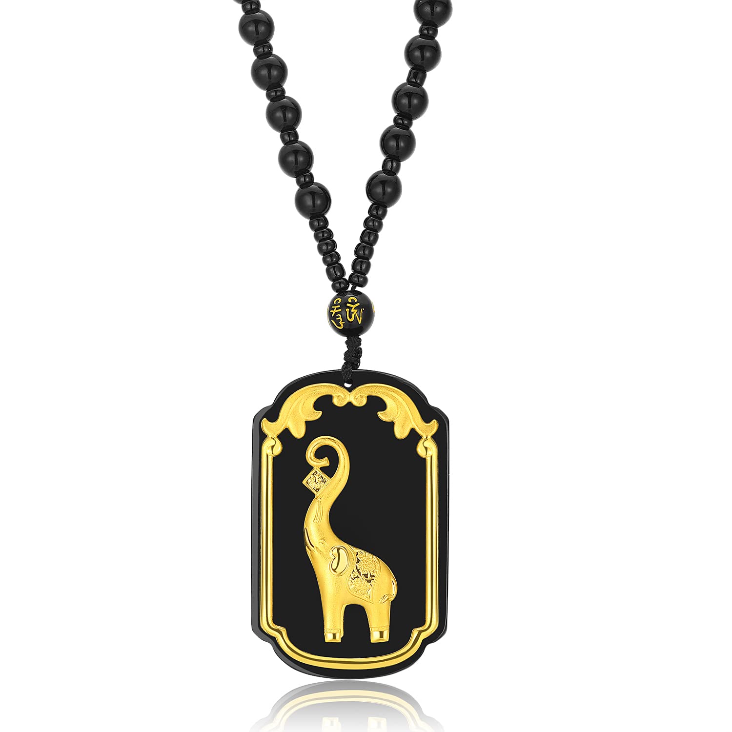 Natural Nephrite jade Necklace Pendant Inlaid with 22K Gold Good Luck Charm Jade Jewelry