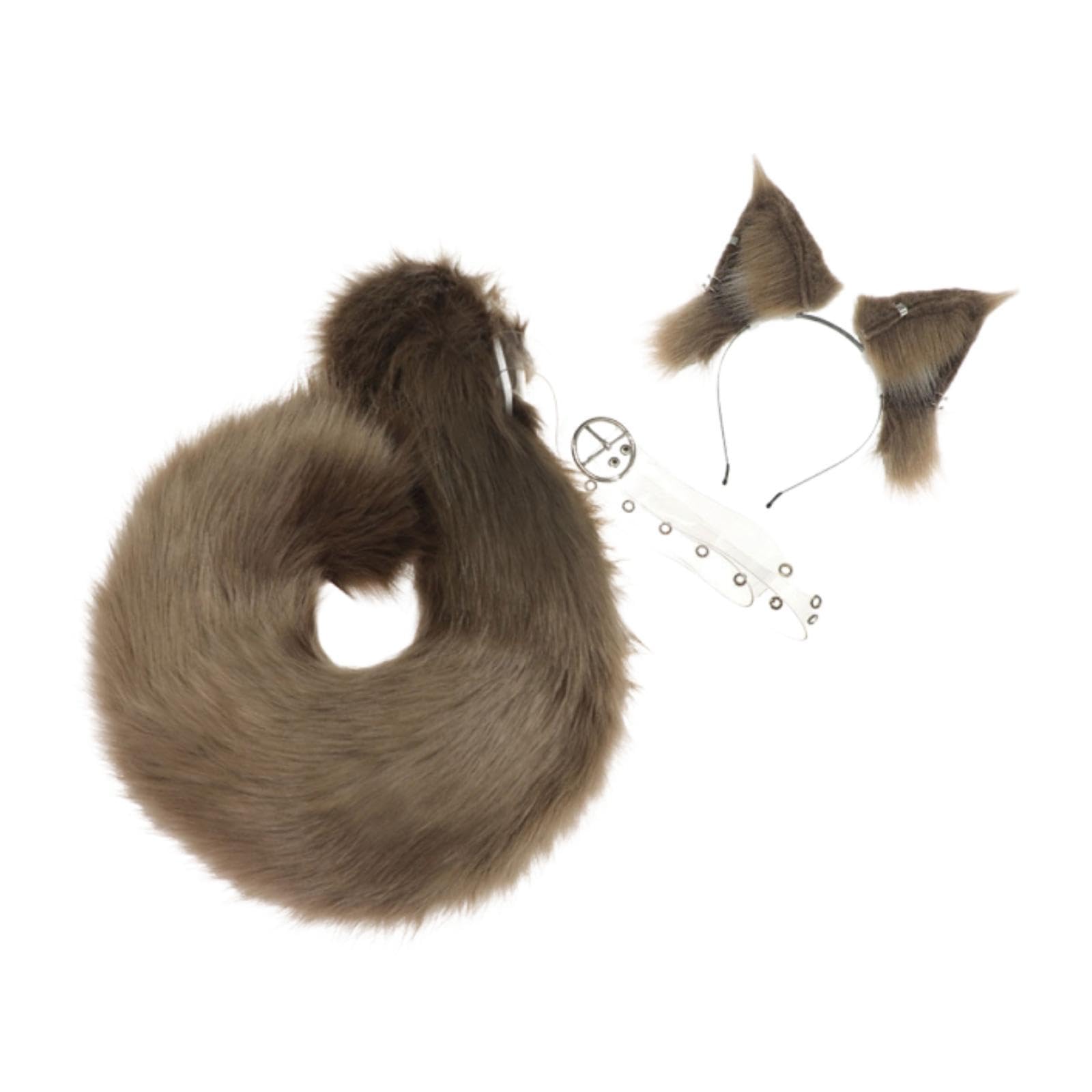 Ensemble Oreilles et Queue D'écureuil, Déguisement Animal pour Fêtes, Mascarades,
