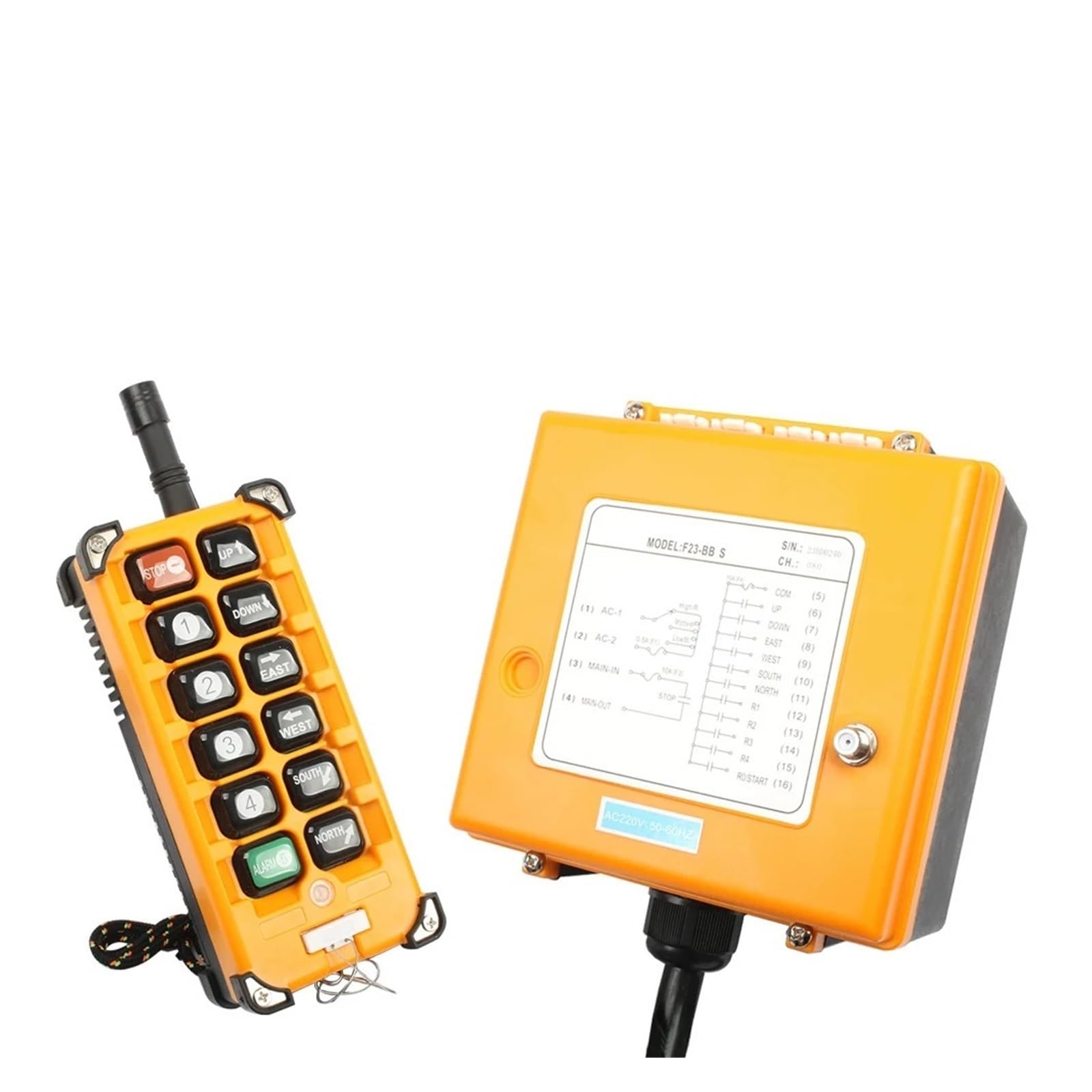 Controller per Gru, Controllo 'interruttore del telecomando radio wireless industriale Controllo a gru di sollevamento for apparecchi elettrici(VHF,24 V)