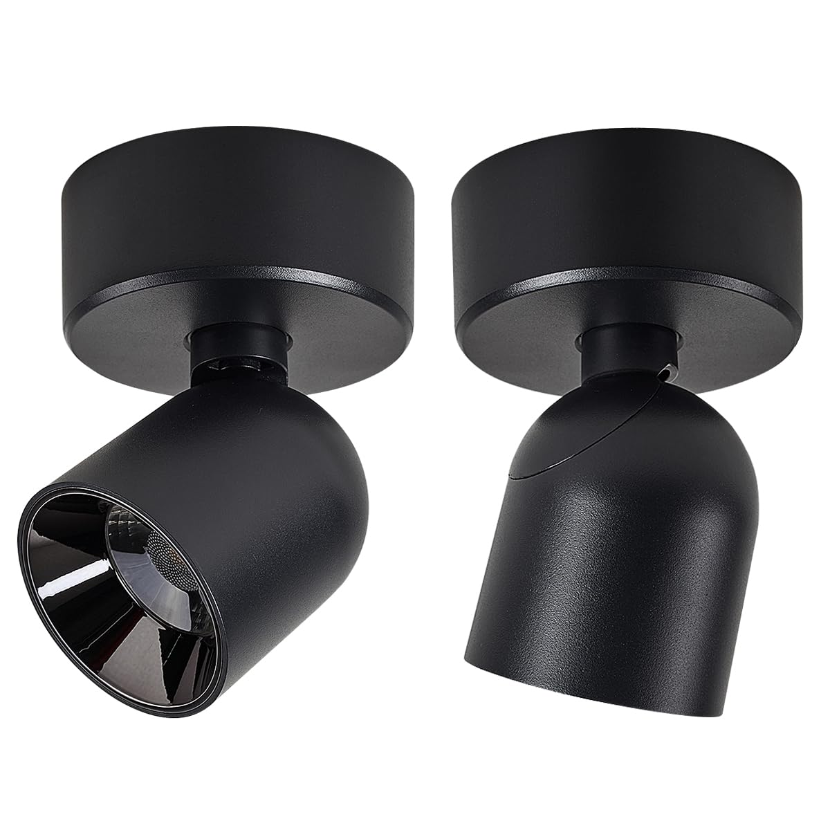 Budbuddy 12W LED Spots de Plafond Orientables Spots Muraux Pivotants Applique Murale Noir Plafonnier Spots Intérieur Moderne pour Couloir Salon Bureau Boutique et Plus 3000K