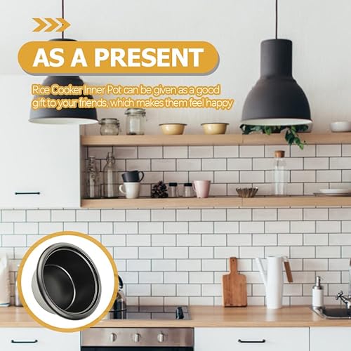 Miniatura 9 de Operitacx Olla interna de 3 tazas, olla de repuesto interior antiadherente compatible con olla arrocera de 1.5 L, multicocina