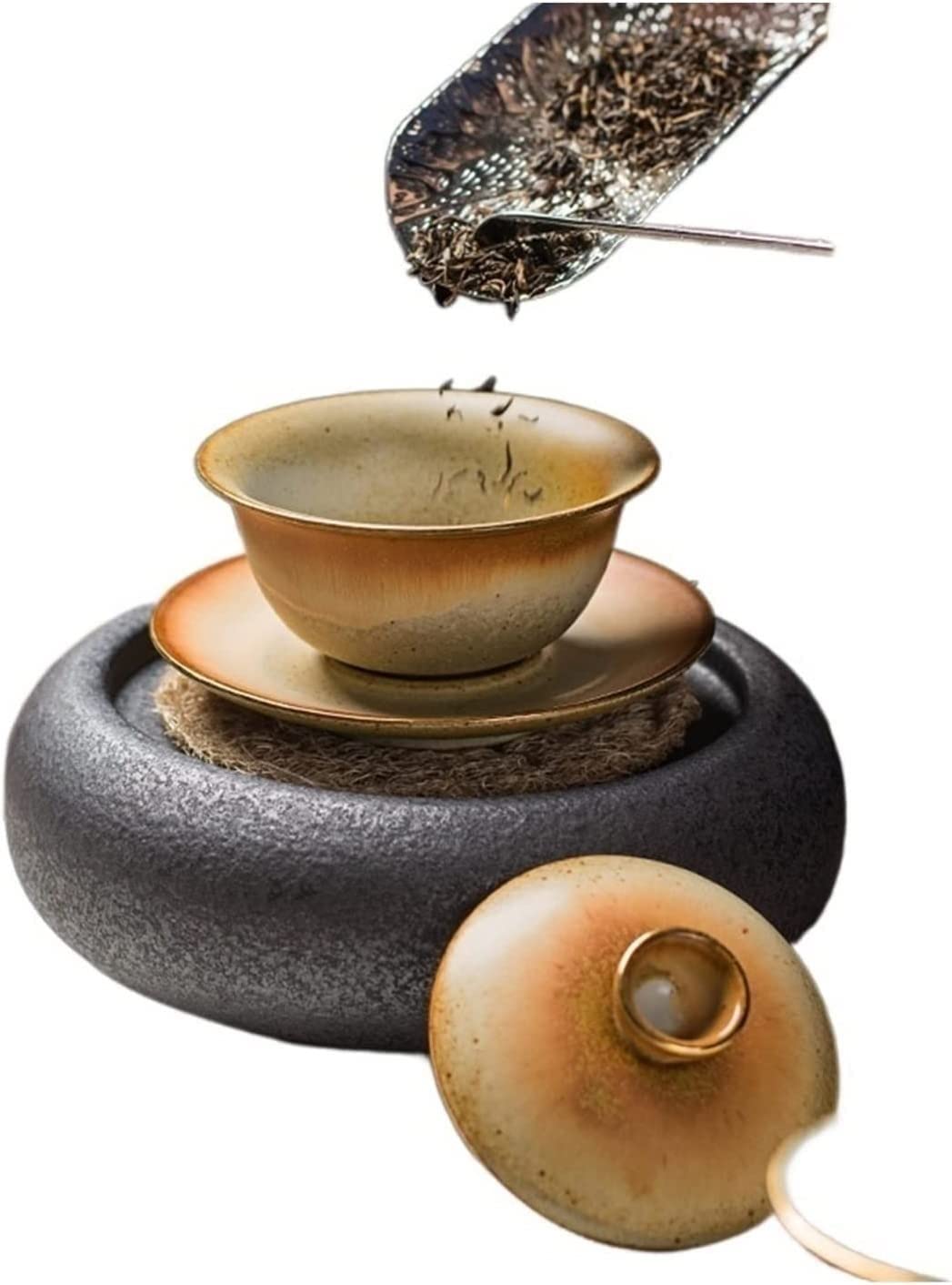 Herbata herbaty， miski, zestaw do herbaty Kung Fu, pokryta miska, filiżanka, chińska ceramika Gaiwan, kubek biura, podróż, przenośna, ręcznie robione porcelanowe naczynia(A)