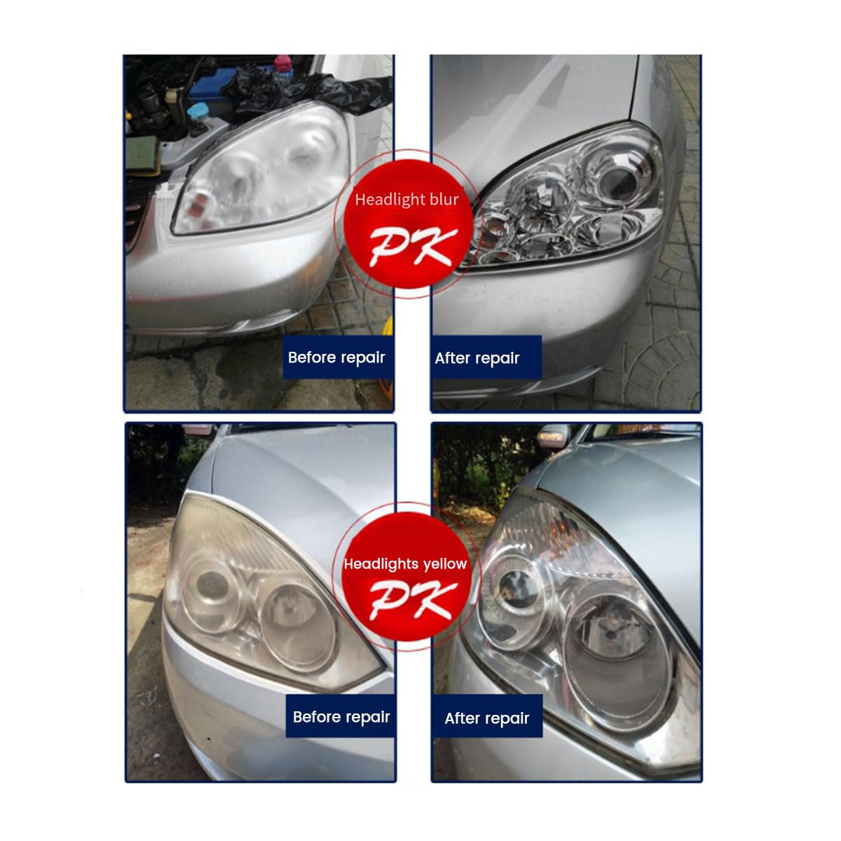 Kit de Polissage de Restauration de Phares de Voiture, PolymèRe Liquide pour Phares de Voiture, Kit de RéNovation, Prise UE ComplèTe