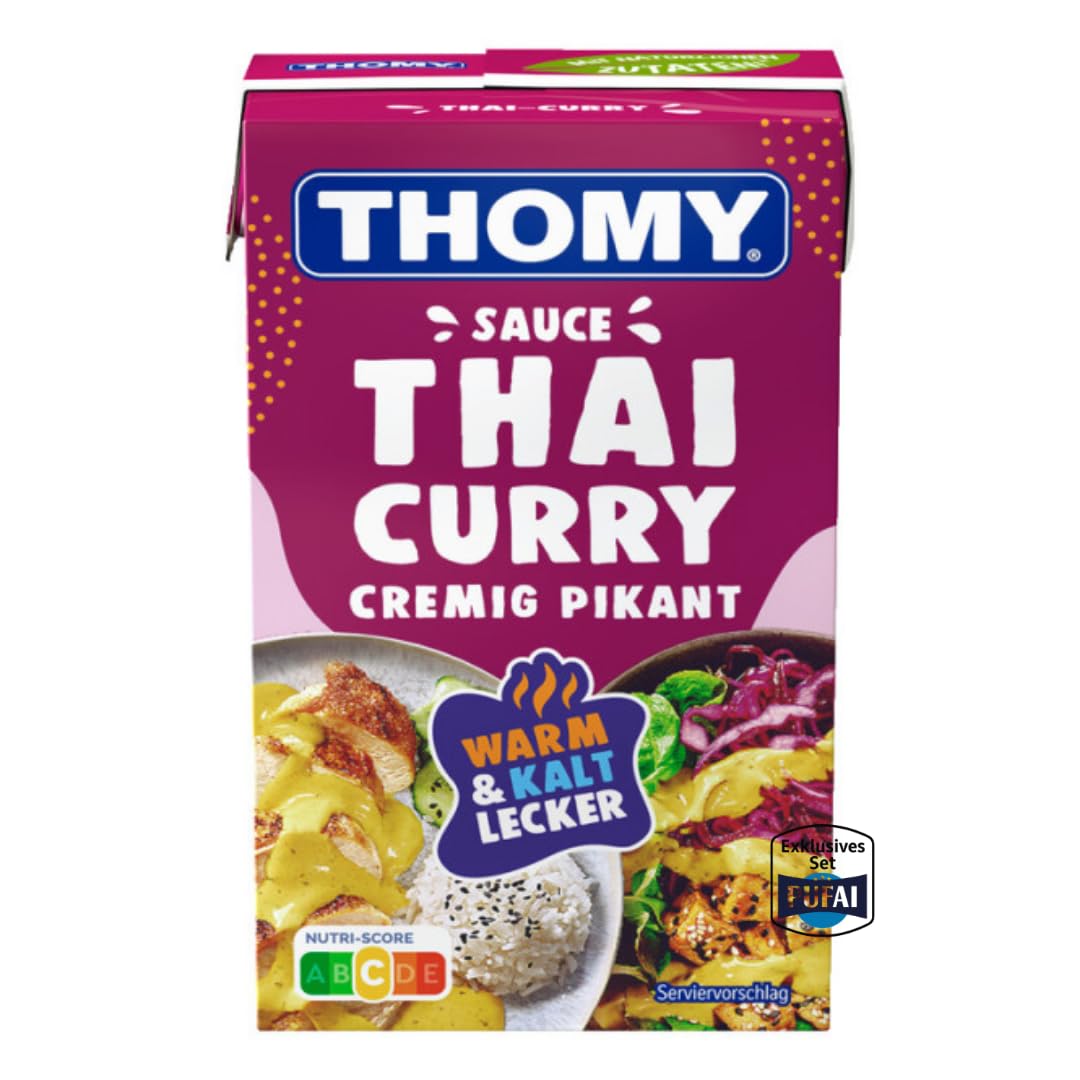 Thai Curry Sauce – cremig-würzige Kochsauce – 250 ml – 10er Pack – Ideal für asiatische Gerichte & Wok