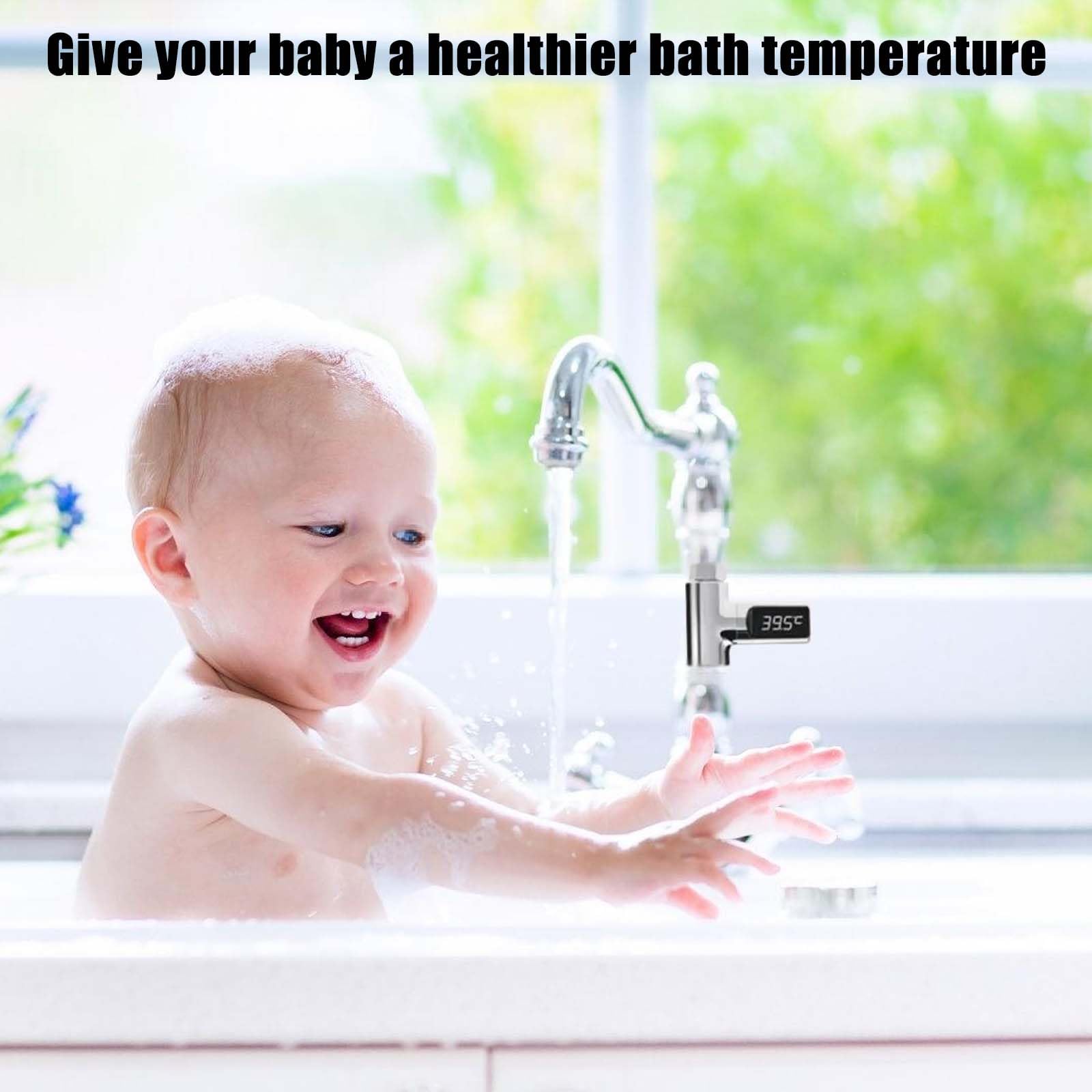 Thermomètre de bain numérique, 5 à 85 °C, écran rotatif à 360 °, débit d'eau en temps réel, pour la température de l'eau, pour cuisine principale, salle de bain, thermomètre de douche