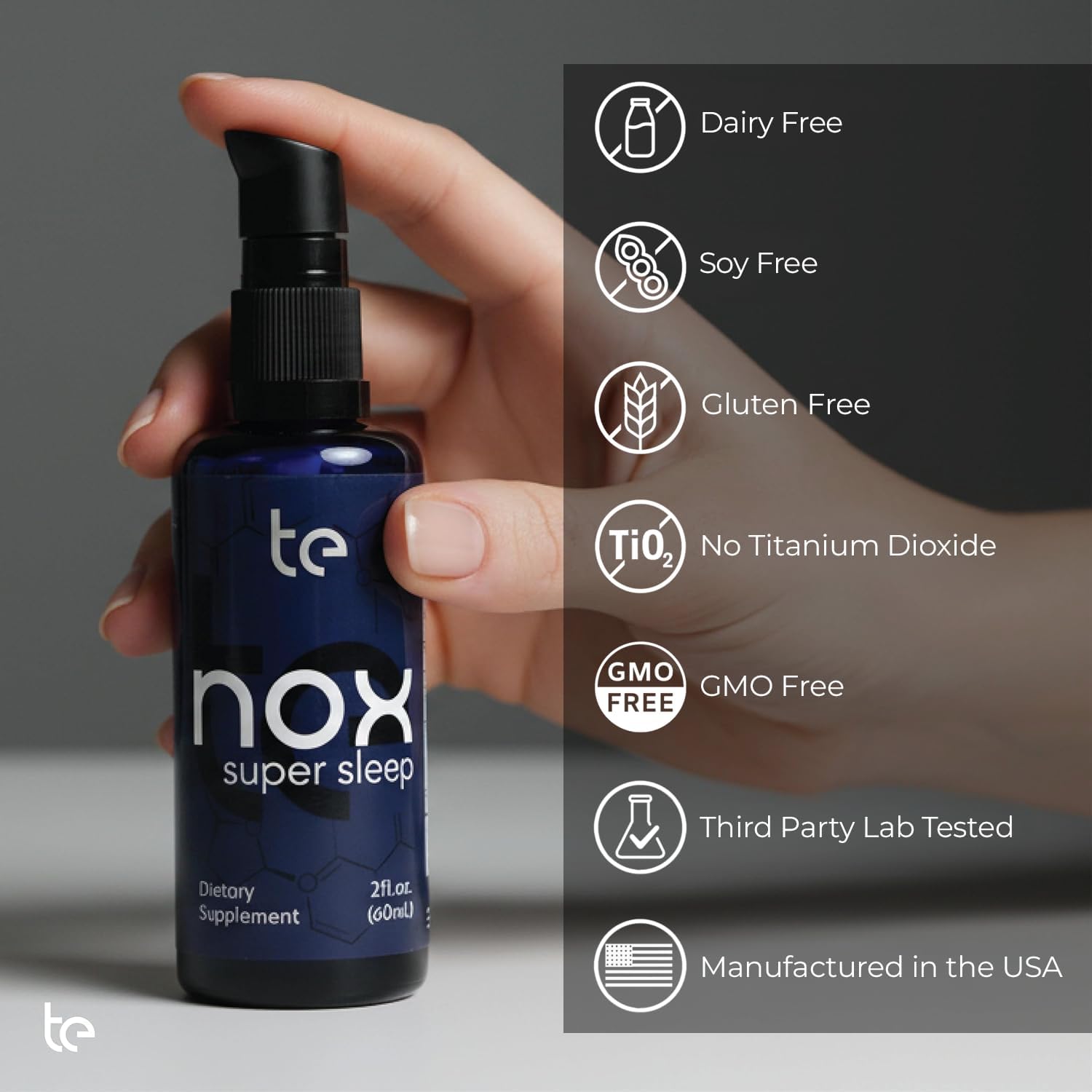 te Nox Super Sleep – Natural Sleep Aid for Relaxation & Circadian Rhythm Support | Helps Calm Restlessness, Supports Melatonin Production & Sleep-Wake Cycle | Liquid Formula | Non-GMO | Made in USA
