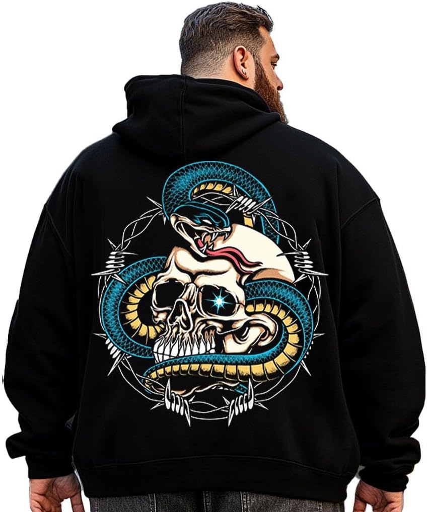 Big and Tall Men Hoodie Plus Size Hooded Sweatshirt for Men, Oversized Fleece Hoodie H2 5KPC G01P