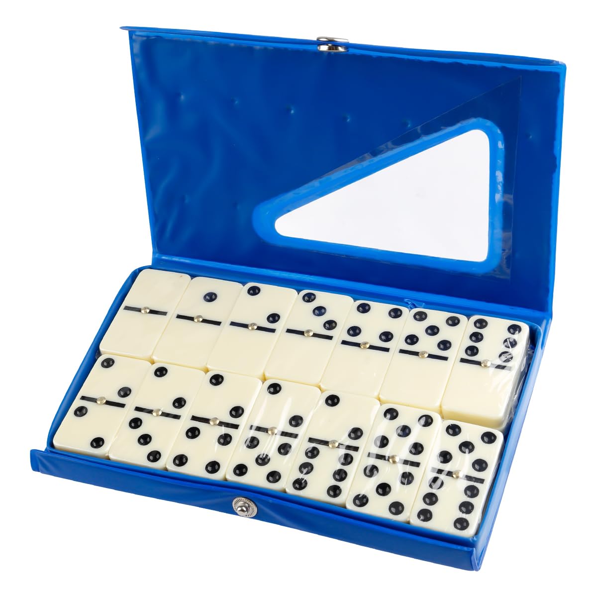 Lotsdonxia Double Six Dominoes Set  Traditional 28-Piece Dominoes with Blue Box, Retro Design for Kids & Adults Board Games and Festival Parties