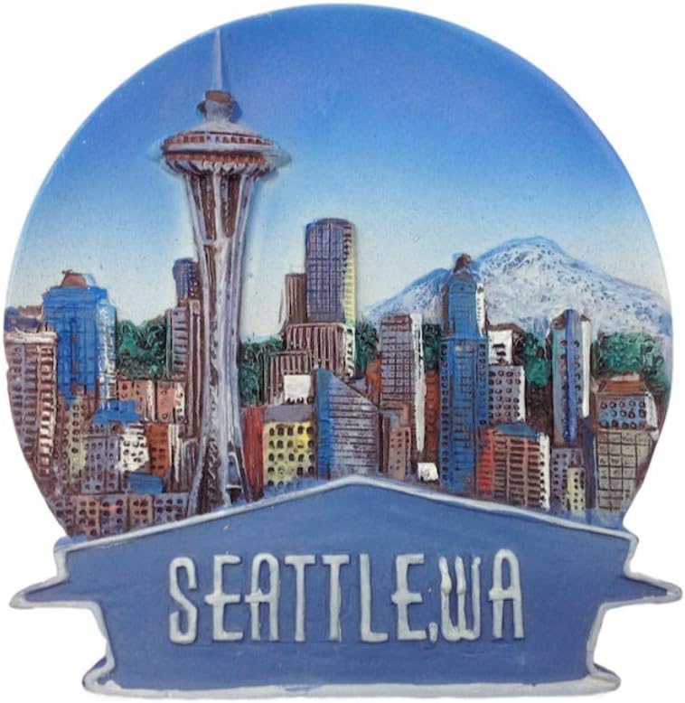 Amazon.com: Seattle Washington Vintage Travel Art Refrigerator Magnet ...
