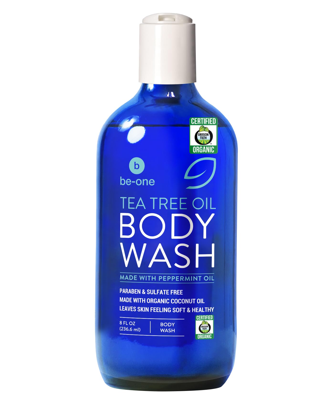 Certified Organic Tea Tree Body Wash by Be-One - Jock Itch - Athletes Foot - Ringworm - Acne - Eczema - Vegan - For Men & Women - Paraben & Sulfate Free - Sensitive - Natural - MADE IN USA