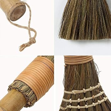 Straw broom - Standing tail broom hand for traditional corn broom bristle broom brush cleaning, dusting brush,62CM [Energy Class A]