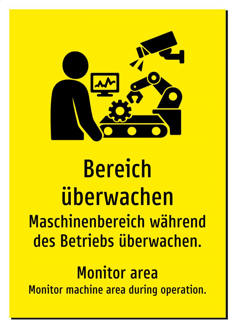 45733-DEEN-S-13 | Bereich überwachen Schild | Deutsch Englisch