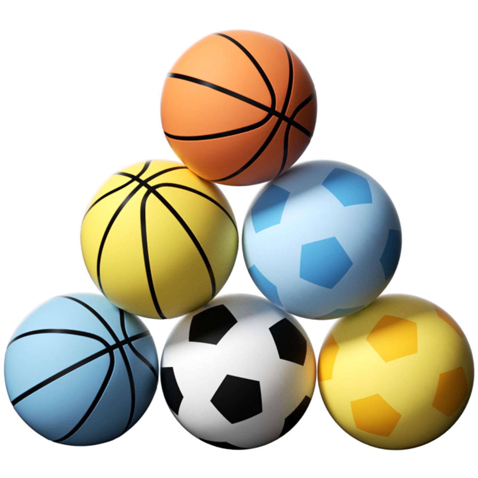 ALQFHFY 6/24 Pcs 2.36'' Mini Foam Basketballs for Kids Adults,Squeeze Stress Ball Soft,Small Squeeze Basketball Toys,Replacement Beach Pool Basketball for Indoor Hoop Toddler Quiet Bouncy Sport Game