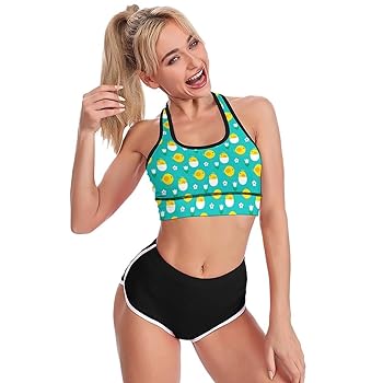 【塩コショウ】ヨカティピとインナーセット Amazon | [MXN] スポーツブラ ひよこ 卵 柄 レディース ヨガ
