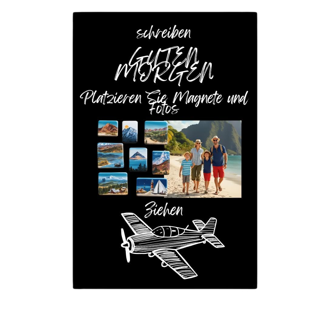 Magnettafel Schwarz 85x50cm Unsere Reichen, Metall Magnetische Tafel, Magnetboard, Magnetwand, Wandmontage, für Wohnzimmer, Küche Flur Kinderzimmer Büro, Tafel für Touristenmagnete Notizen und Fotos