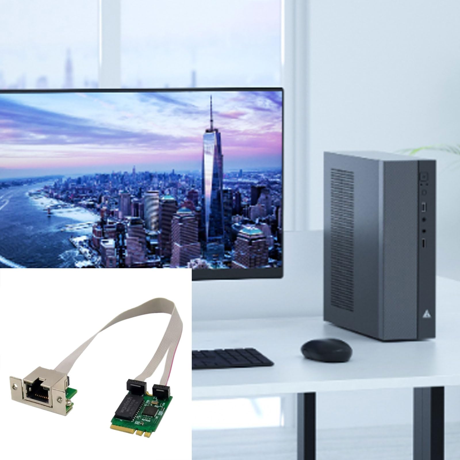 M.2 RJ45 Networks Adapter RTL8125BG Chip M.2 Gigabit Ethernet Networks Card 2.5G/1000/100Mbps PCIE Bus Networks Card