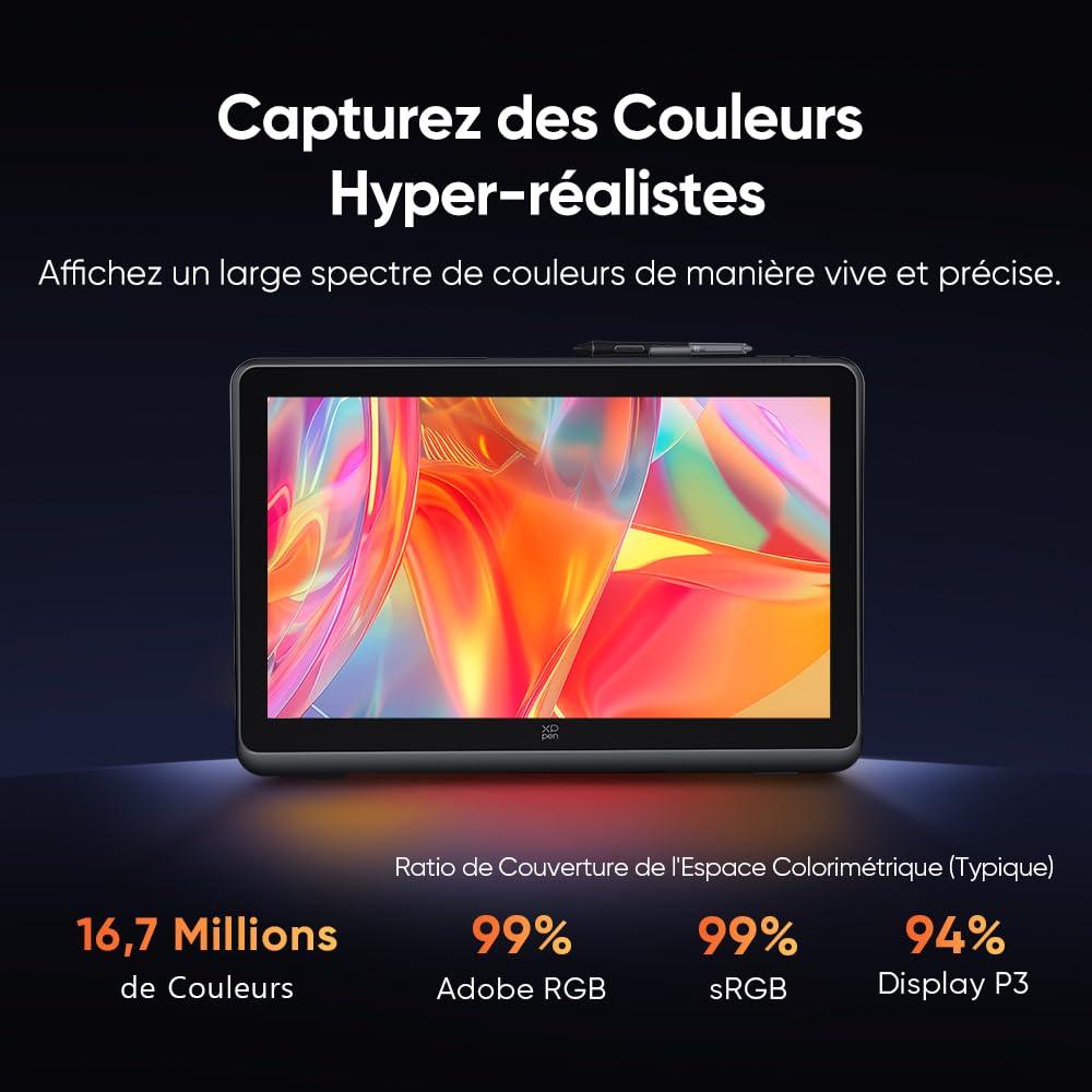 XPPen Artist Pro 22 (Gen 2) Moniteur de Dessin Professionnel en 22 Pouces | Écran QHD 2,5K Entier Laminé | Couleur Calman Certifié | Dual Stylet X3 Pro 16K Niveuaux | 99% sRGB | Support Inclus