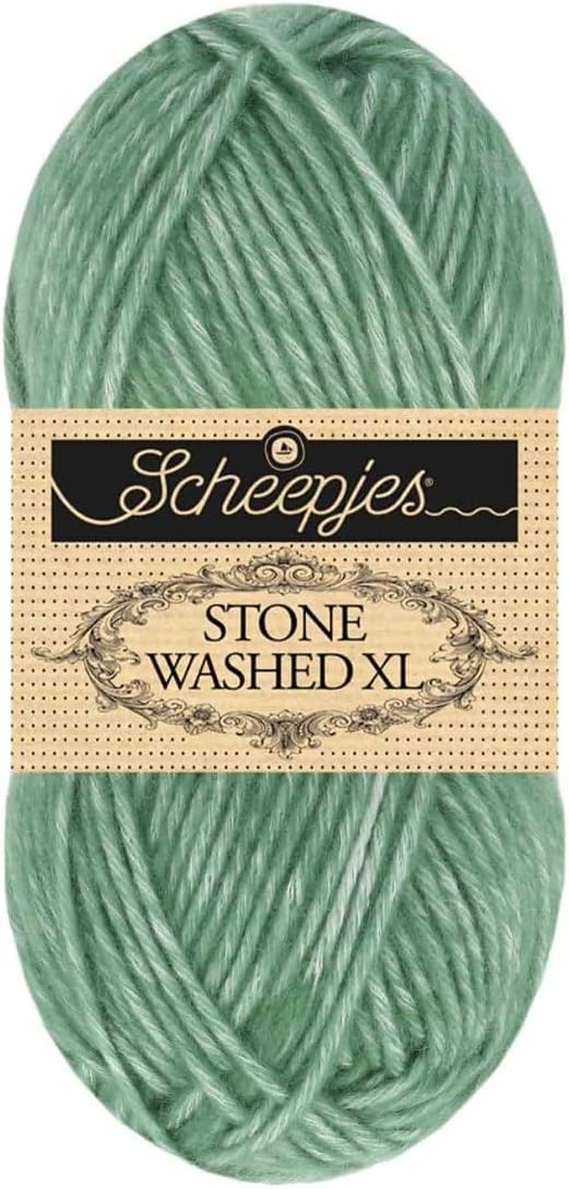 Scheepjes Stone Washed XL Yarn, 50 g Ball, Color 853 Amazonite, Cotton-Acrylic Blend