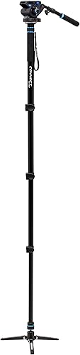 Miniatura 2 de Benro Aluminio # 4 MCT38AF Monopod 4 secciones 3 patas Base Flip Lock S6 cabeza (MCT48AFS6)