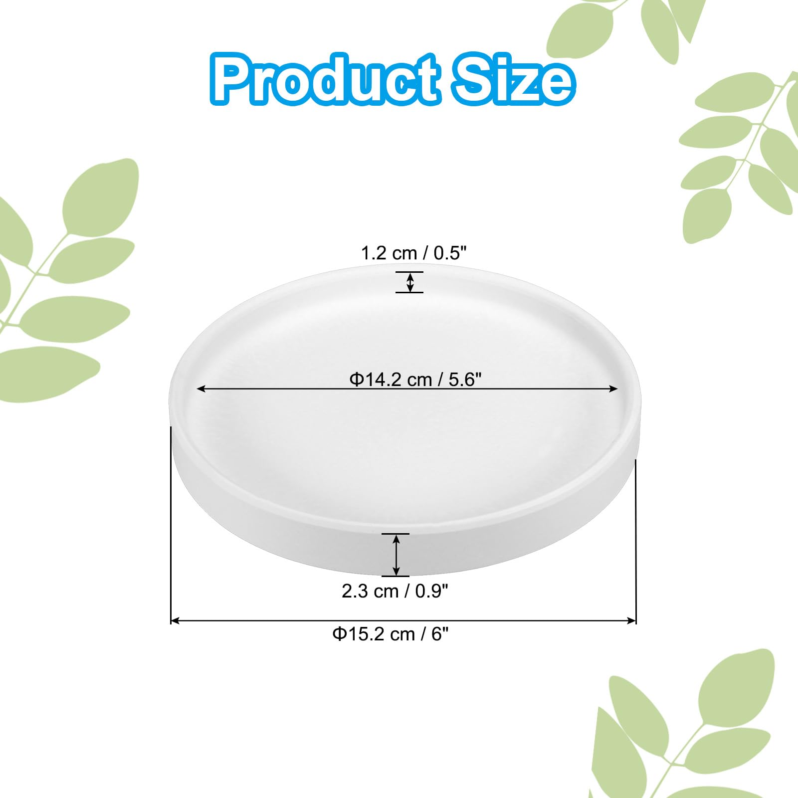 PATIKIL 6 Inch Round Ceramic Plant Saucer, Plant Saucer Tray Flower Planter Drip Tray for Indoors Outdoors Patio Balcony White - Image 2