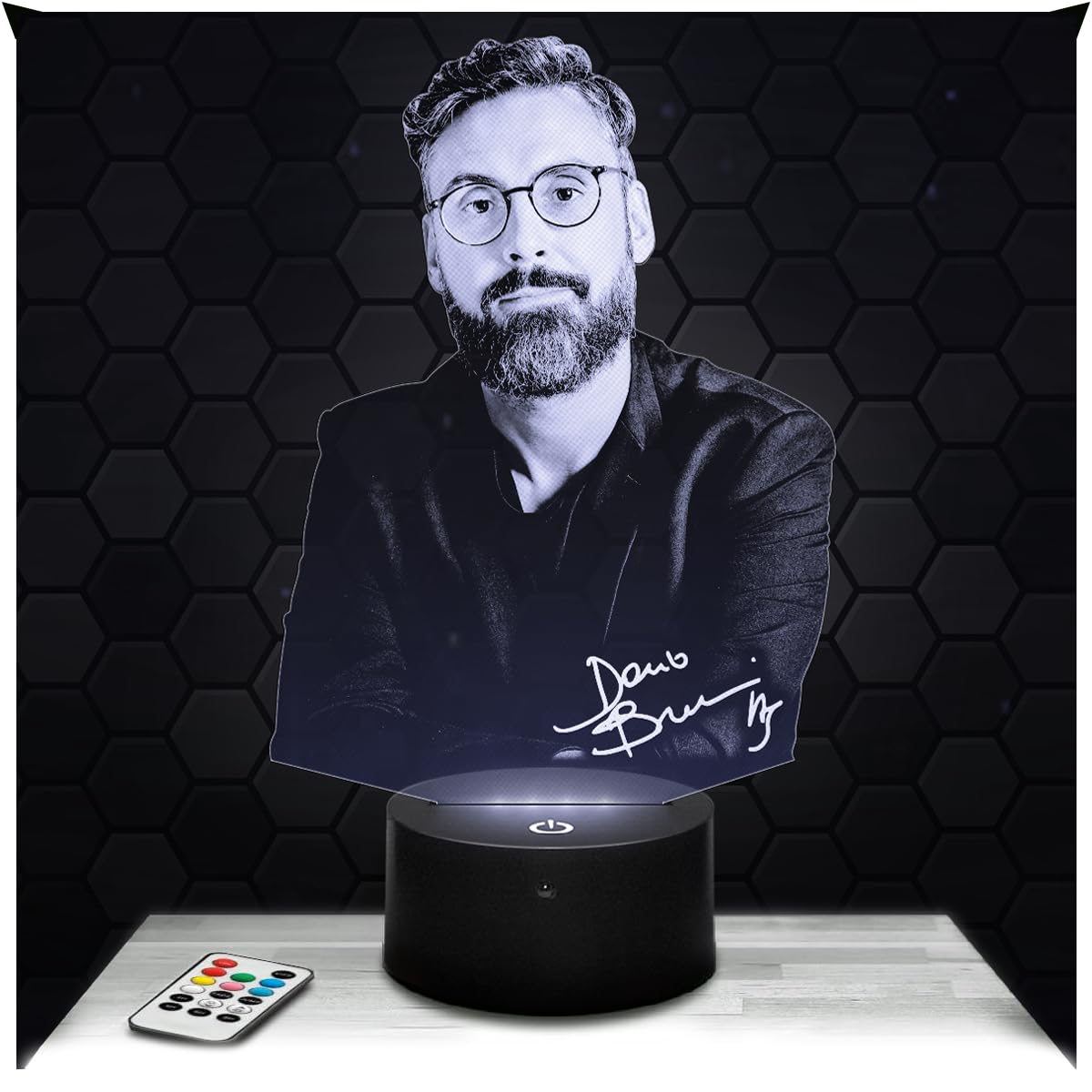 Lampephoto.fr - 3D Lamp Brunori SAS Italian Singer Musician, Touch LED Night Light, 3D Hologram Effect, Christmas Birthday Gift Idea for Men Women, Bedroom Decoration Object