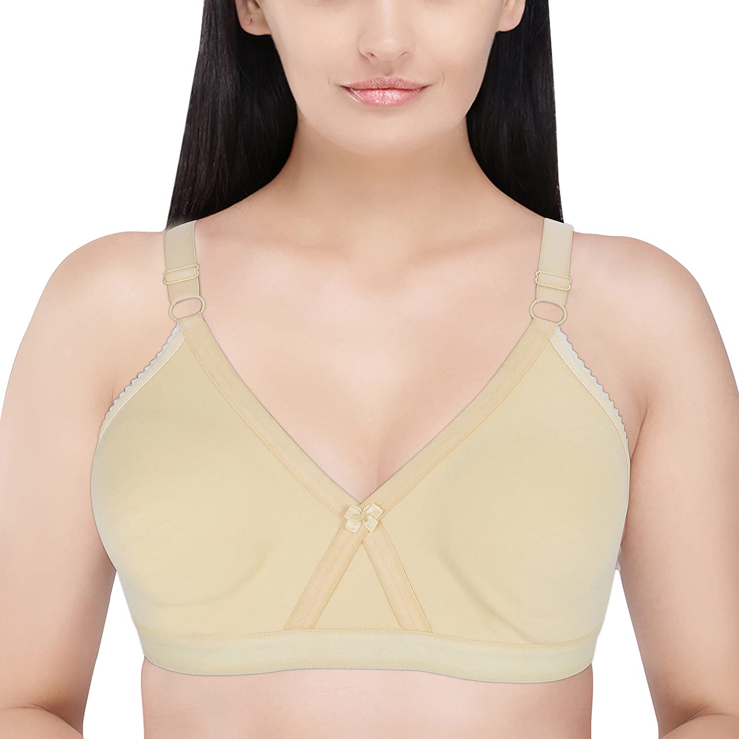 Women's Poly Cotton Non-Padded Wire Free Full Coverage Bra-picture-32