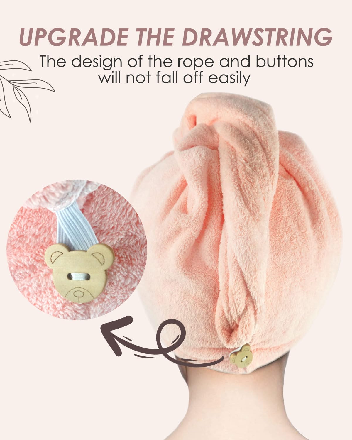 ACWOO Hair Turban Towel, 3 Pack Hair Dry Cap, Soft Icrofiber Hair