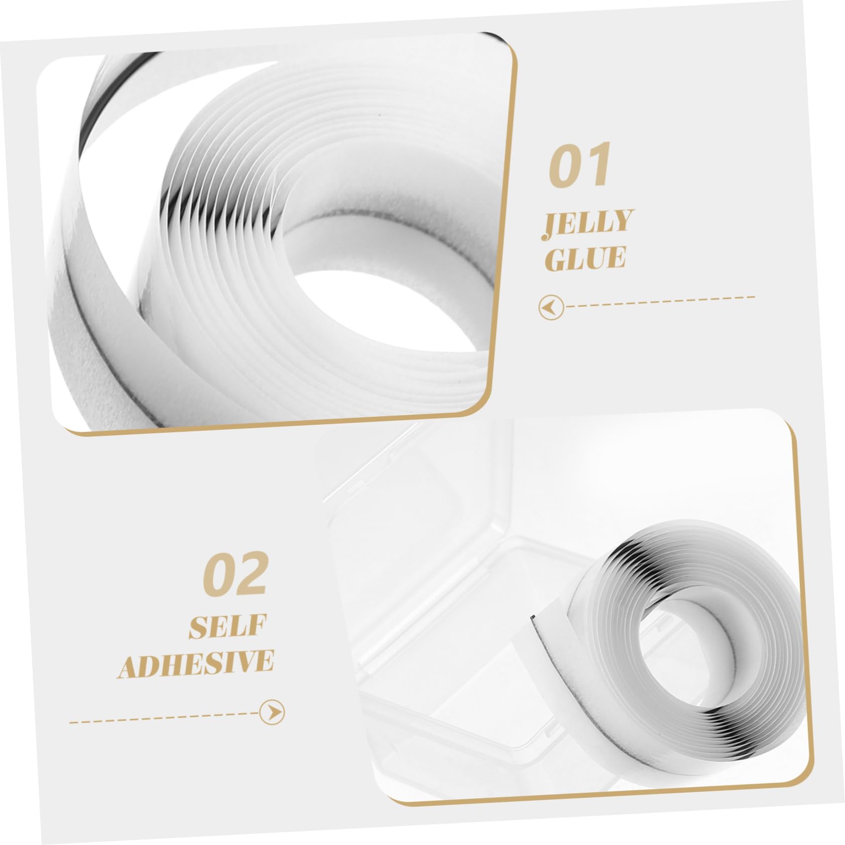 Gogogmee 2 Boxes Self-adhesive Eyelash Strips Eyelash Glue Strips for Fake Lashes Gentle Adhesive for Women