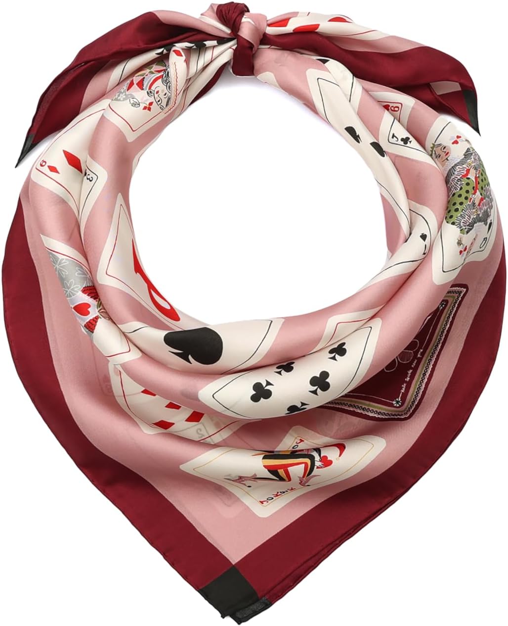 Kate Spade Women's Playing Cards Silk Square, Stylish & Light Fashion Accessory, Everyday Styling