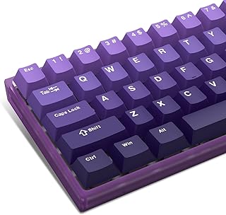 dagaladoo Upgrade 132 Keys Gradient Purple Keycaps, Cherry Profile PBT Double Shot Keycaps Full Set, XVX Custom Keyboard Keycaps for 60% 65% 75% 100% Cherry Gateron MX Switches Mechanical Keyboard