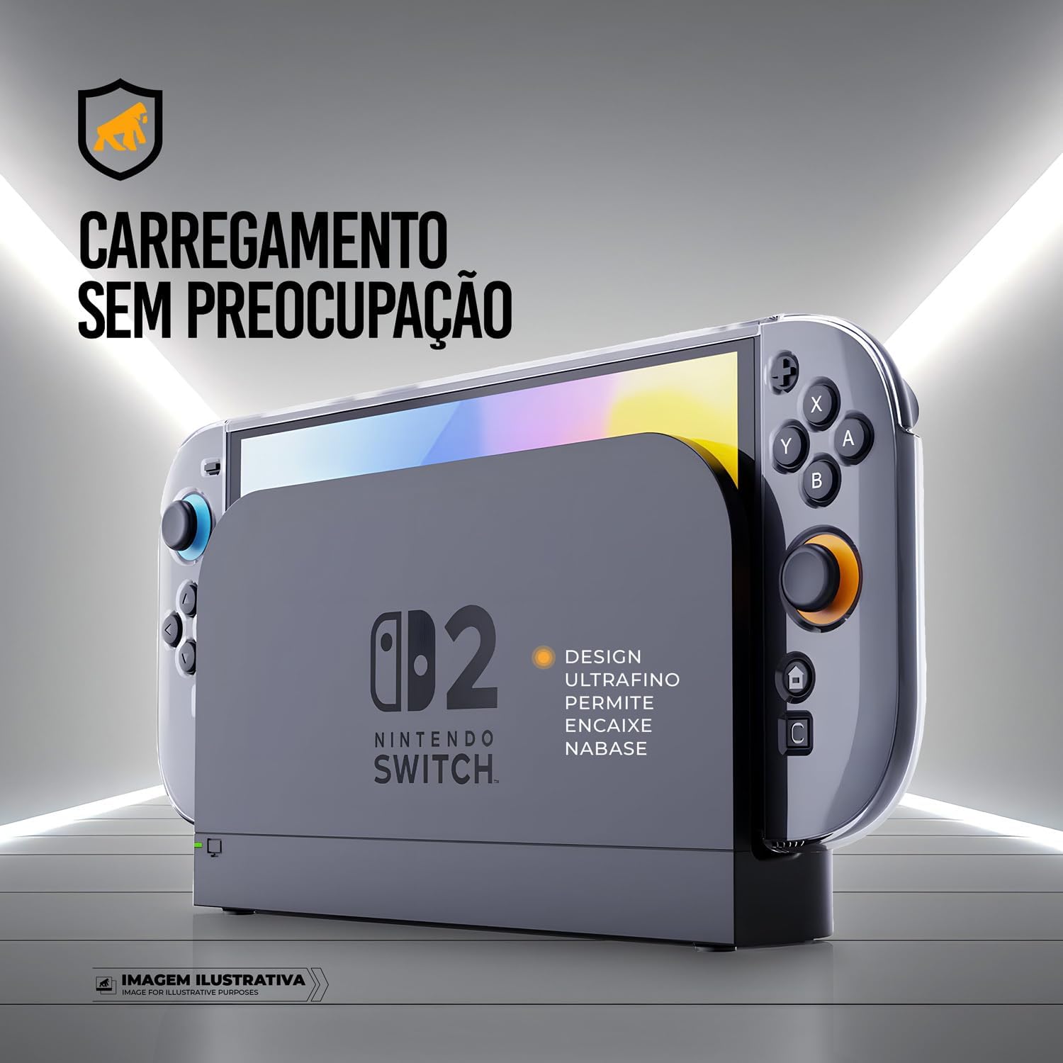Gshield Capa Case Premium Crystal Slim em Acrílico Transparente Compatível com Nintendo (Switch 2)