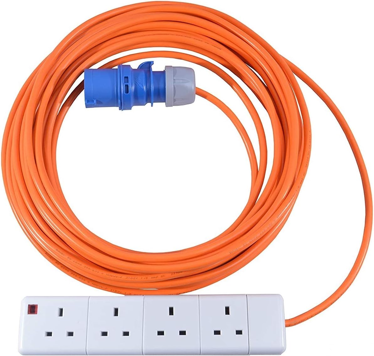 16 AMP to 4 Gang 13 AMP UK Socket 4 Way 16A Caravan Hook Up Extension