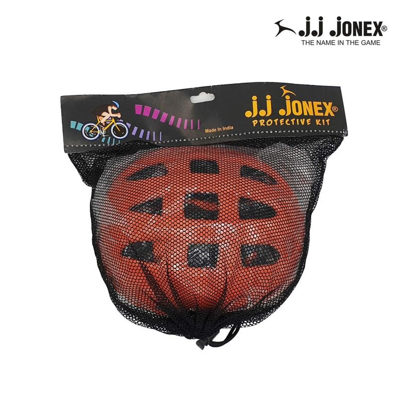 Image of JJ JONEX Protective Set Skating and Cycling for Age 8 to 11 Years Skating Guard Combo (Medium, Orange /Full) (MYC)