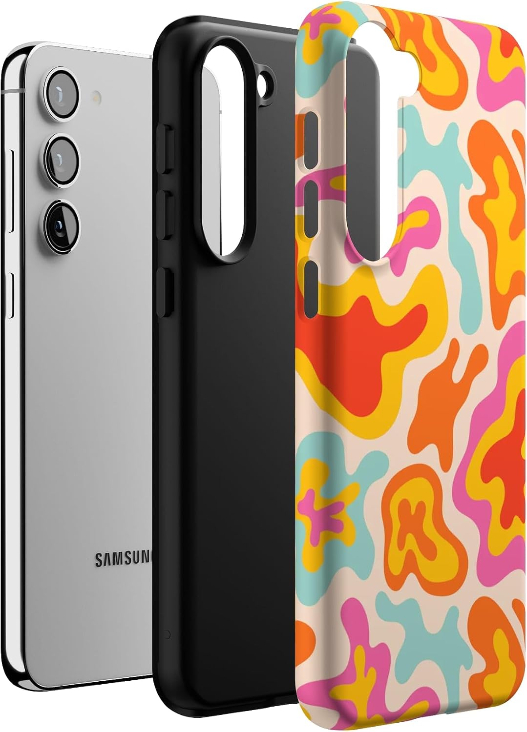 Casely Galaxy S23 Plus Case | Tropical Color Splash | Abstract Retro | Essential Slim Dual-Layer Protective Design