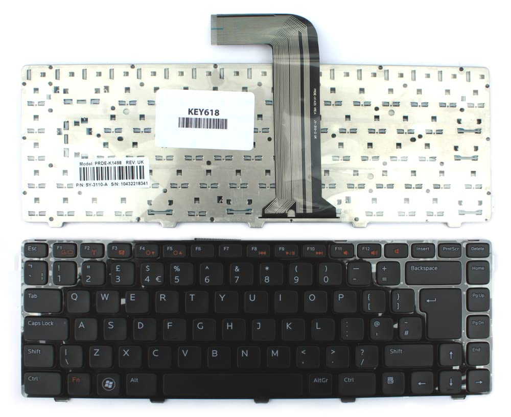 Clavier PC portable Dell Vostro 3550 Power4Laptops noir cadre noir azerty - 2