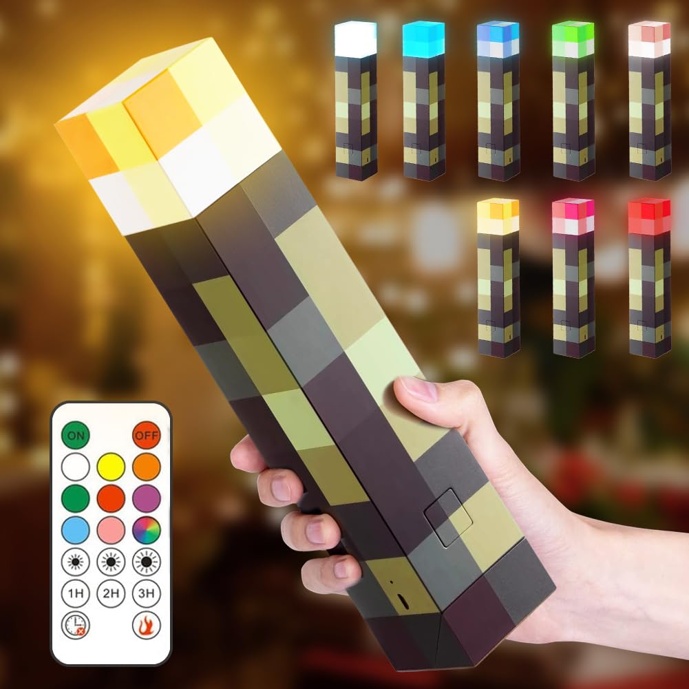 Fouvin Lamp Torch Wall Lamp, 8 Colours Wall Torch Night Light, Night Lamp USB Rechargeable LED Lights