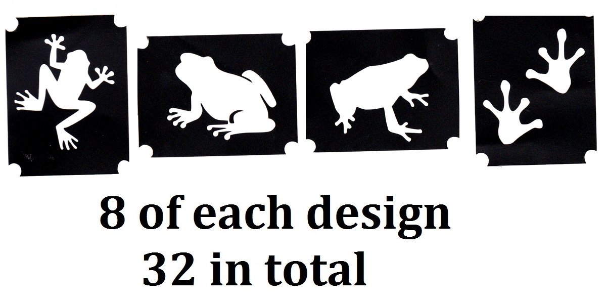 Frog Collection (32 Tattoo Glitter Airbrush Stencil Frog)