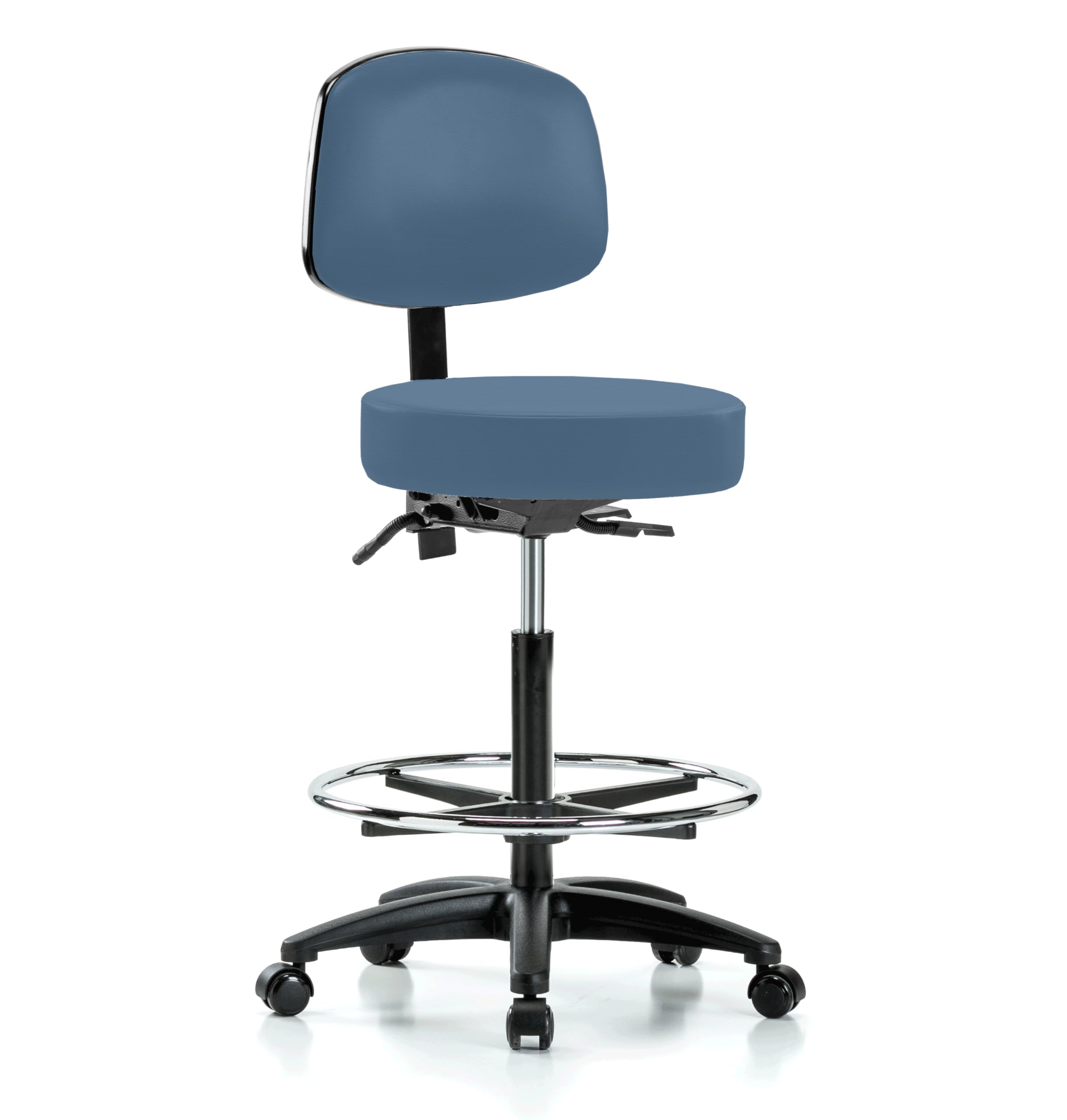 Perch Exam Stool with Foot Ring, Casters, 25-35", Newport Fabric