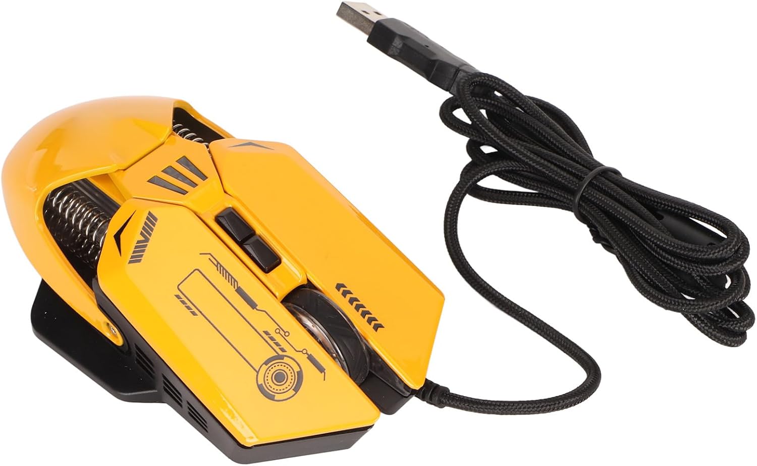 RGB Backlit PC Gaming Mouse, Adjustable 7200 DPI 7 Programmable Keys, Universal USB Computer Mouse for Windows PC Gaming Office Study (Yellow)