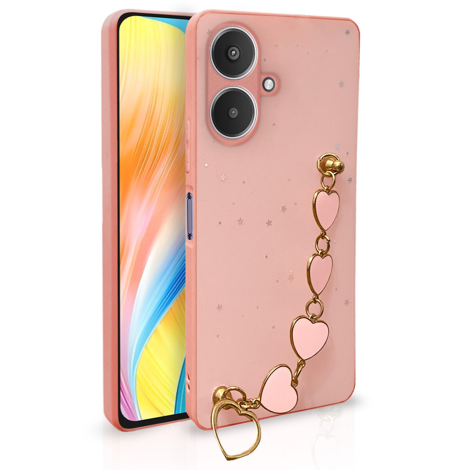Pikkme Redmi 13C 5G Back Cover for Girls | Heart Shaped Metal Chain Blocks | Sparkling Soft TPU | Case for Redmi 13C 5G (Pink) (B0CVS3ZCMK) Amazon Price History, Amazon Price Tracker