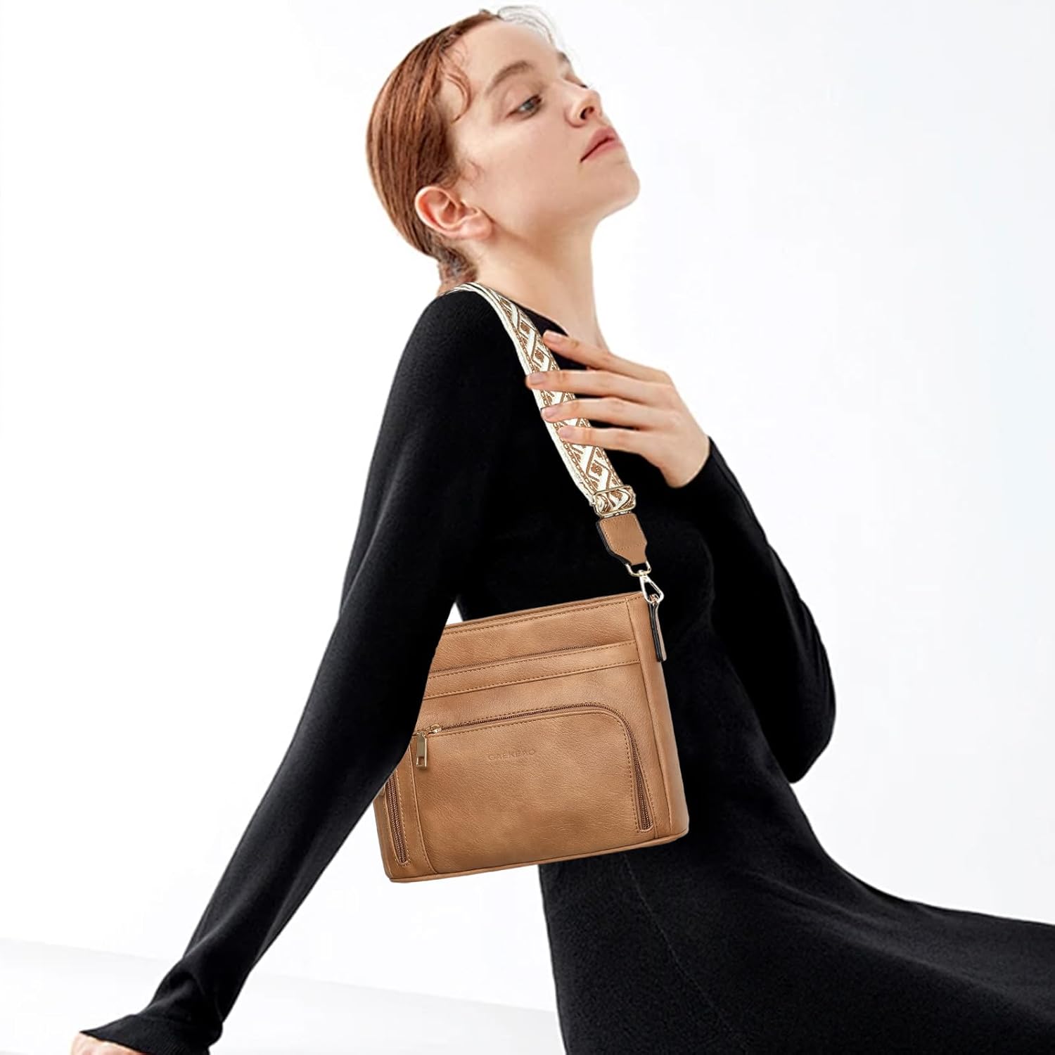 GAEKEAO Crossbody Bags for Women Trendy Vegan Leather Purses Multi Pockets Shoulder Handbags with Adjustable Wide Strap - Image 2