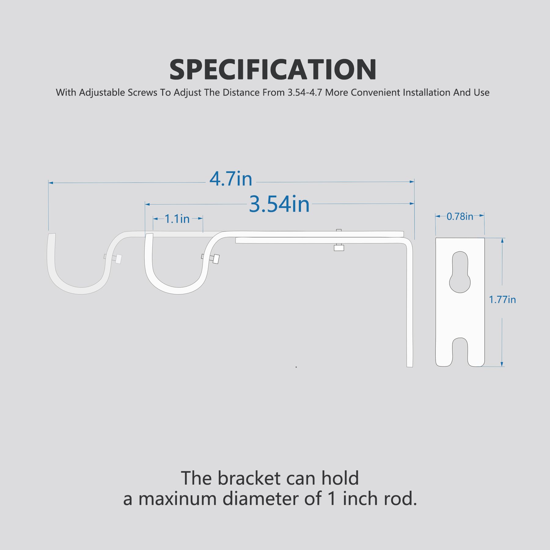 Curtain Rod Brackets - 3 Pack, Golden Finish -7