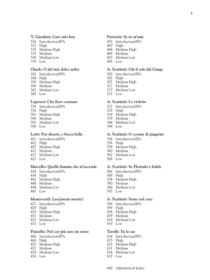 28 Italian Songs and Arias of the Seventeenth and Eighteenth Centuries: Complete, in 5 Keys: Of the 17th & 18th Centuries