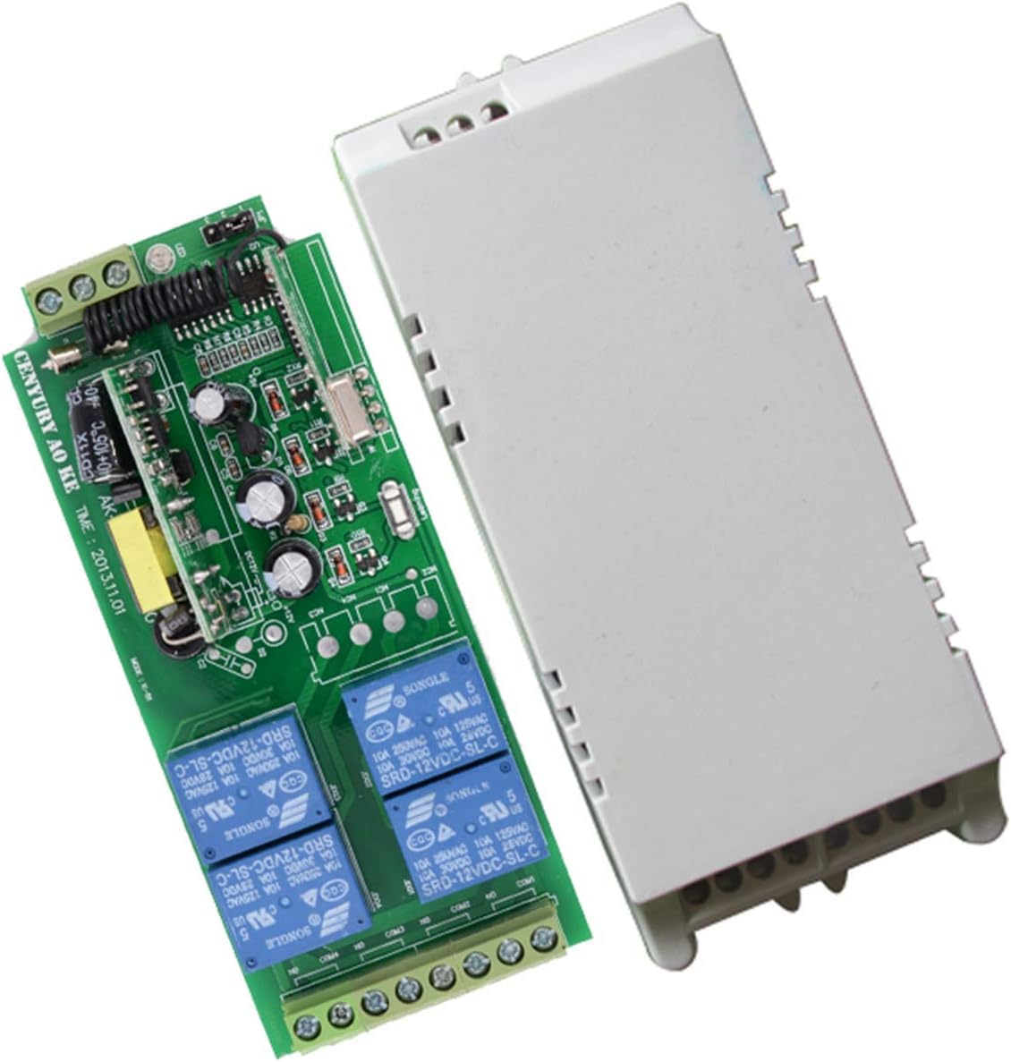 Smart Home AC85 V ~ 250 V 220 V 230 V 4 canales Interruptor remoto inalámbrico interruptor relé salida de voltaje módulo receptor interruptor inalámbrico y transmisor de 4 unidades