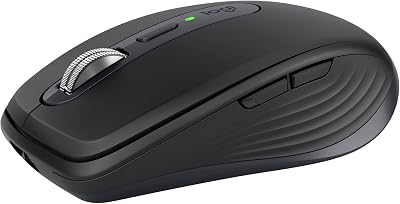 Logitech MX Anywhere 3S Ratón Inalámbrico Compacto, Desplazamiento Rápido, 8K dpi, Clics Silenciosos, Botones Programables, USB C, Bluetooth, Windows PC, Linux, Chrome, Mac – Gris
